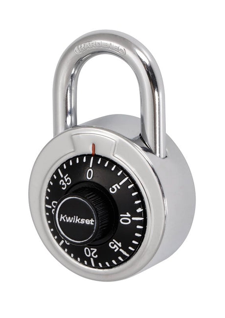 Kwikset 90260-800 Dial Padlock, No Key, 0.29 in Dia Shackle, 0.79 in H Shackle, Steel Shackle, Steel Body