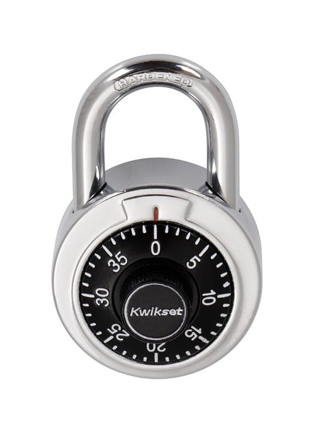 Kwikset 90260-800 Dial Padlock, No Key, 0.29 in Dia Shackle, 0.79 in H Shackle, Steel Shackle, Steel Body