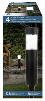 Boston Harbor 27092 Solar Bollard Light, Ni-MH Battery, AA Battery, 1-Lamp, LED Lamp, Plastic Fixture, Black