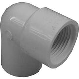 IPEX 435514 Pipe Elbow, 1/2 x 3/4 in, Slip x FPT, 90 deg Angle, PVC, White, SCH 40 Schedule, 480 psi Pressure