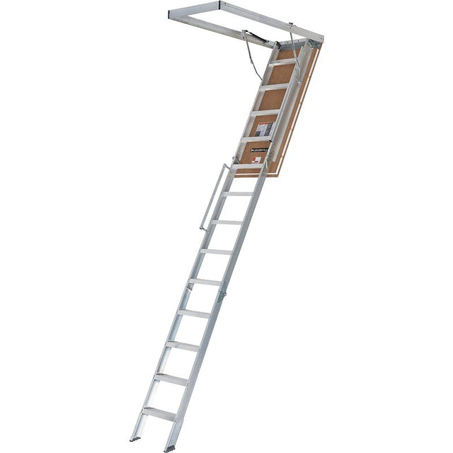 Louisville AL2241LG-R5FT Attic Ladder, 22-1/2 x 63 in Ceiling Opening, 350 lb, Aluminum