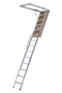 Louisville AL2541LG-R5 Attic Ladder, 10 to 12 ft H Ceiling, 25-1/2 x 63 in Ceiling Opening, 350 lb, Aluminum