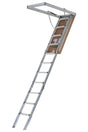 Louisville AL2541MG Attic Ladder, 7 ft 8 in to 10 ft 3 in H Ceiling, 25-1/2 x 54 in Ceiling Opening, 11-Step, 375 lb