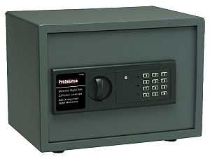 ProSource JL-45891-3L Digital Electronic Safe, 13-3/4 in W x 9-7/8 in D x 9-7/8 in H Exterior, Solid Steel, Dark Gray