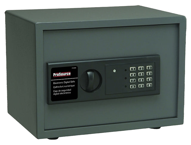 ProSource JL-45891-3L Digital Electronic Safe, 13-3/4 in W x 9-7/8 in D x 9-7/8 in H Exterior, Solid Steel, Dark Gray