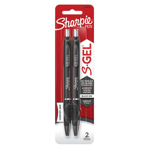 Sharpie S-Gel Black Retractable Gel Pen 2 pk, Pack of 6