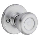 Kwikset 200T 26D RCL RCS BX Passage Knob, Metal, Satin Chrome, 2-3/8 to 2-3/4 in Backset, 1-3/8 to 1-3/4 in Thick Door