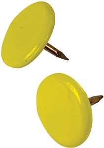 Hillman 122671 Thumb Tack, 15/64 in Shank, Steel, Painted, Yellow, Cap Head, Sharp Point, Pack of 6