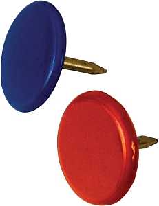 Hillman 122677 Thumb Tack, Steel, Painted, Assorted, Flat Head, Sharp Point, Pack of 6