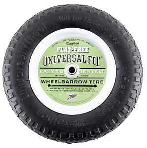 Arnold 00270 Wheelbarrow Wheel, 14-1/2 in Dia Tire, Knobby Tread, Polyurethane Tire