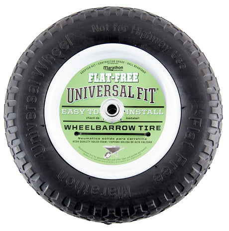 Arnold 00270 Wheelbarrow Wheel, 14-1/2 in Dia Tire, Knobby Tread, Polyurethane Tire