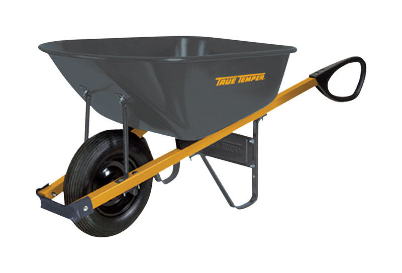 True Temper Steel Wheelbarrow 6 cu ft