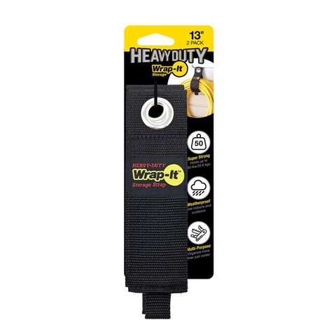 Wrap-It Heavy-Duty 2 in. W X 13 in. L Black Storage Straps 50 lb 2 pk