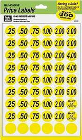 Hy-Ko 30103 Price Label, Black Legend, Yellow Background, Pack of 10