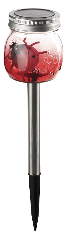 Boston Harbor 27095 Solar Mason Jar Stake Light, Ni-MH Battery, AAA Battery, 1-Lamp, LED Lamp, Metal/Glass Fixture, Pack of 9