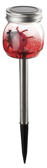 Boston Harbor 27095 Solar Mason Jar Stake Light, Ni-MH Battery, AAA Battery, 1-Lamp, LED Lamp, Metal/Glass Fixture, Pack of 9