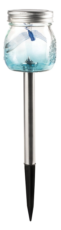 Boston Harbor 27095 Solar Mason Jar Stake Light, Ni-MH Battery, AAA Battery, 1-Lamp, LED Lamp, Metal/Glass Fixture, Pack of 9
