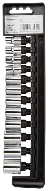 Vulcan TS1012M-P Socket Set, Chrome Vanadium Steel, Chrome