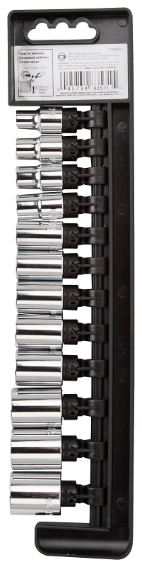 Vulcan TS1012M-P Socket Set, Chrome Vanadium Steel, Chrome