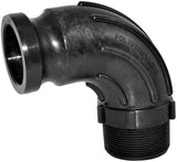 Green Leaf 200FSWP90 90 deg Sweep Hose Elbow, 2 in, Male Adapter x MNPT, Plastic