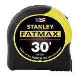 STANLEY 33-730 Measuring Tape, 30 ft L Blade, 1-1/4 in W Blade, Steel Blade, ABS Case, Black/Yellow Case