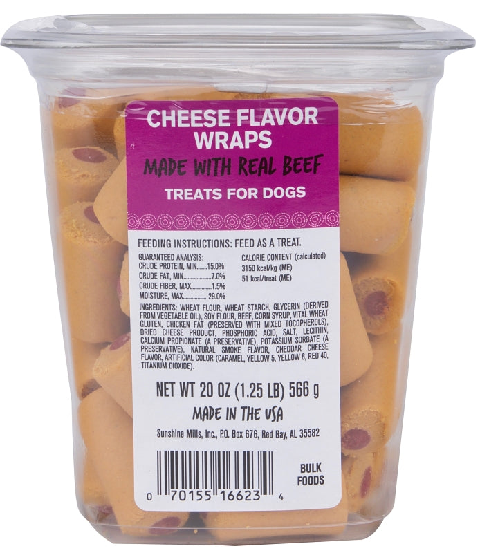 Meaty Treats 16623 Dog Treat, Cheese Flavor, 20 oz Pack of 6