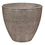 Landscapers Select PT-S005 Wave Planter, 13 in Dia, 11 in H, Round, Resin, Beige, Beige Wave, Pack of 6