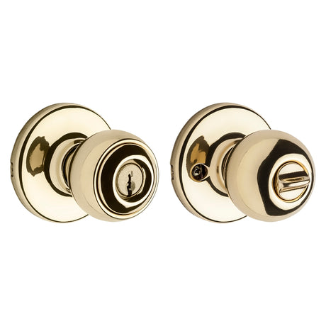 Kwikset 400P3CPK6 Entry Knob, Polished Brass, K6 Keyway, 3 Grade