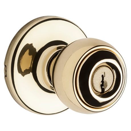 Kwikset 400P3CPK6 Entry Knob, Polished Brass, K6 Keyway, 3 Grade