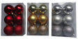 Hometown Holidays 99607 Christmas Ornament, PVC, Gold/Silver/ Red, Pack of 48