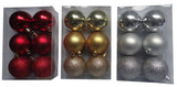 Hometown Holidays 99607 Christmas Ornament, PVC, Gold/Silver/ Red, Pack of 48