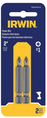 Irwin IWAF22PH12 Power Bit, #1 Drive, Phillips Drive, 1/4 in Shank, Hex Shank, 1-15/16 in L, Steel