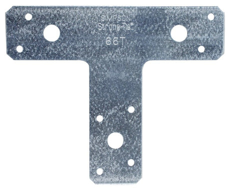 Simpson Strong-Tie T Series 66T T-Strap Tie, 14 ga, Steel, Galvanized/Zinc, Pack of 10