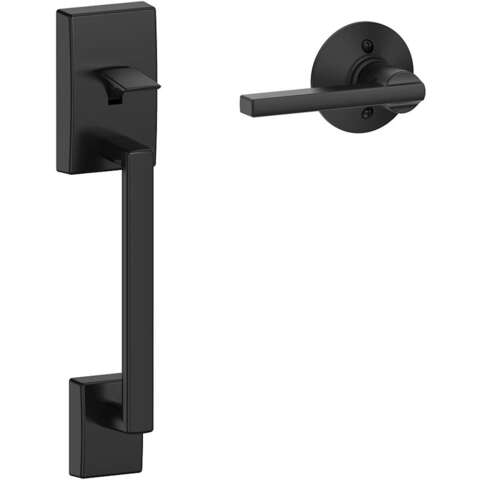 Schlage Century Matte Black Handleset 1-3/4 in.