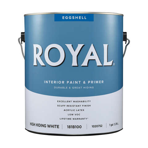 Royal Eggshell High Hiding White Water-Based Paint Interior 1 gal, Pack of 4