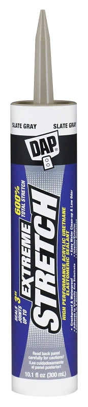 DAP EXTREME STRETCH 7079818711 Premium Elastomeric Sealant, Slate Gray, 24 hr Curing, 40 to 100 deg F, 10.1 fl-oz, Pack of 12