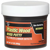 DAP Plastic Wood 21266 Wood Putty, Paste, Mild, Pleasant, Ebony, 3.7 oz, Pack of 6