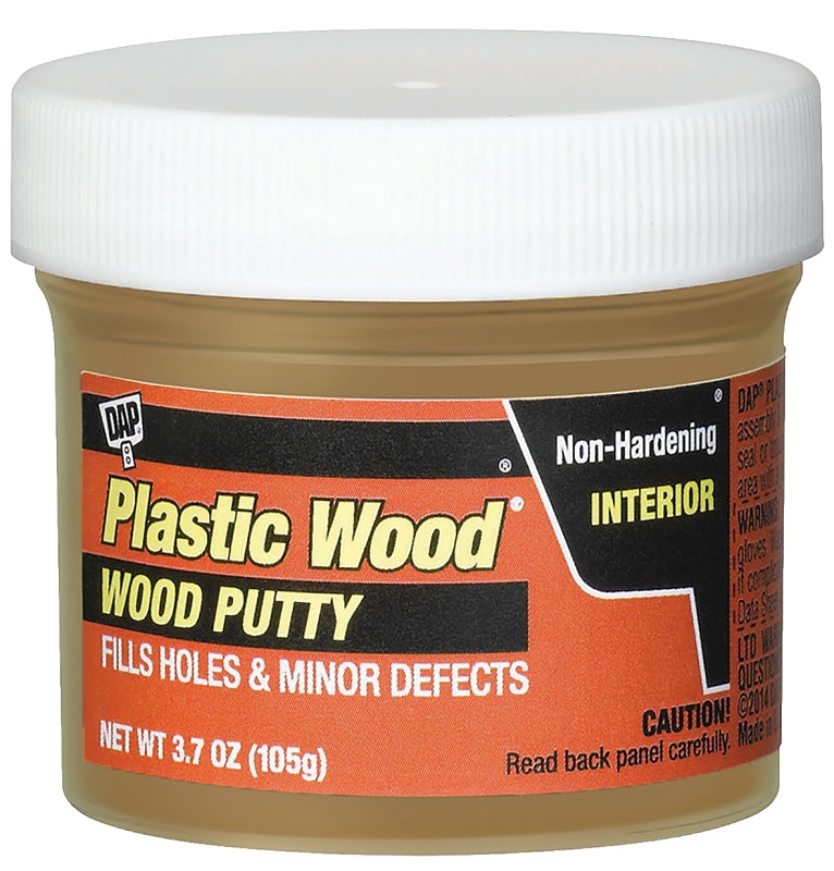 DAP 7079821272 Wood Putty, Solid, Mild, Pleasant, Natural Pine, 3.7 oz, Tub, Pack of 6