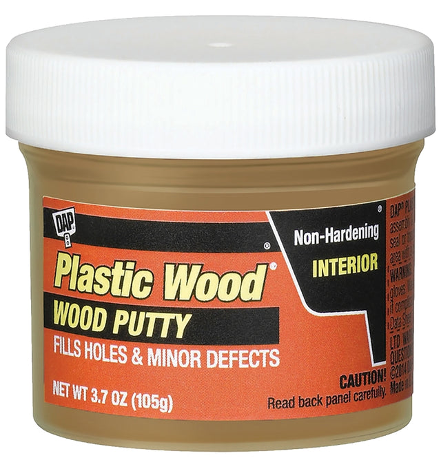 DAP 7079821272 Wood Putty, Solid, Mild, Pleasant, Natural Pine, 3.7 oz, Tub, Pack of 6