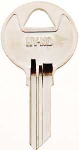 Hy-Ko 11010RO4 Key Blank, Brass, Nickel, For: National Cabinet Locks, RO4 Key Number, Pack of 10