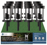 Boston Harbor 27097 Solar Flickering Stake Light, Ni-MH Battery, AA Battery, 3-Lamp, LED Lamp, Plastic Fixture, Black, Pack of 12