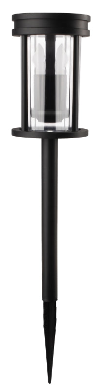 Boston Harbor 27097 Solar Flickering Stake Light, Ni-MH Battery, AA Battery, 3-Lamp, LED Lamp, Plastic Fixture, Black, Pack of 12
