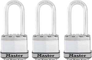 Master Lock Magnum Series M1XTRILH Padlock, Keyed Alike Key, 5/16 in Dia Shackle, 2 in H Shackle, Stainless Steel Body