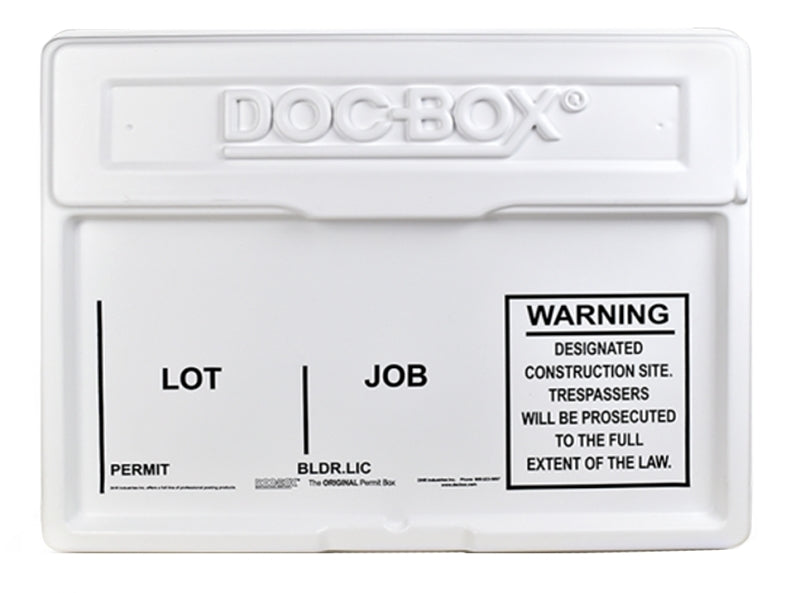 The DOC-BOX 10102 Permit Posting Box, 21 in W, 4 in H, HDPE
