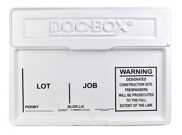 The DOC-BOX 10102 Permit Posting Box, 21 in W, 4 in H, HDPE