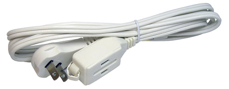 PowerZone OR920607 Extension Cord, 16 AWG Cable, 7 ft L, 125 V, White