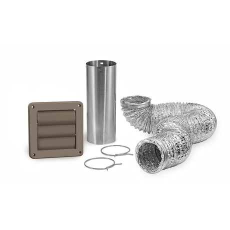 Lambro 1377B Wall Louvered Vent Kit, Plastic, (1) 4 x 11 in Aluminum Snap Lock Tail Pipe