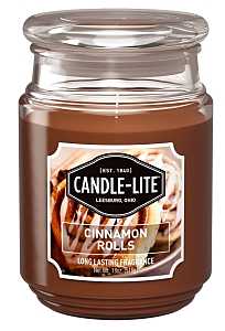 Candle-Lite 3297549 Jar Candle, Cinnamon Pecan Swirl Fragrance, Caramel Brown Candle, 70 to 110 hr Burning, Pack of 4