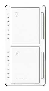 Lutron MACL-LFQH-WH Fan Control and Light Dimmer, 1 -Pole, 120 VAC, 60 Hz, White