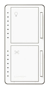 Lutron MACL-LFQH-WH Fan Control and Light Dimmer, 1 -Pole, 120 VAC, 60 Hz, White